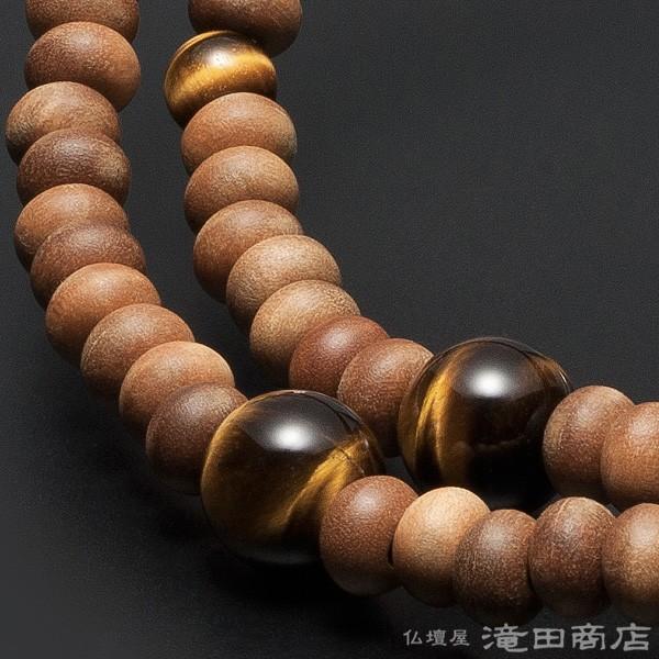 腕輪念珠 数珠 ブレスレット 108珠 白檀 虎目石仕立|takita|03