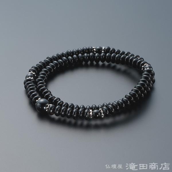 仏壇屋 滝田商店 腕輪念珠 数珠 ブレスレット 108珠 黒オニキス メタル