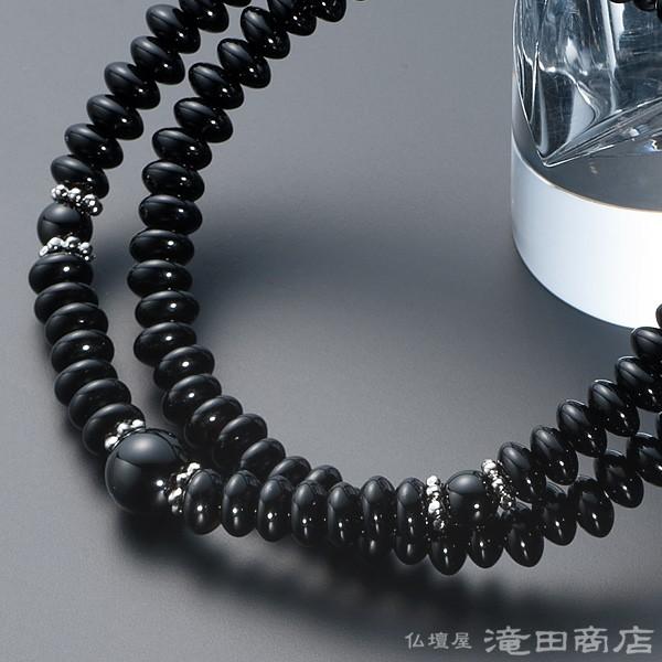 仏壇屋 滝田商店 腕輪念珠 数珠 ブレスレット 108珠 黒オニキス メタル