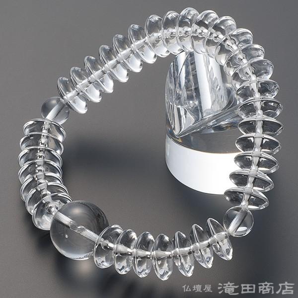 腕輪念珠 数珠 ブレスレット 本水晶 平玉 12×5mm玉