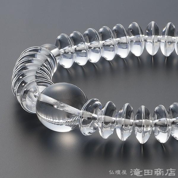 仏壇屋 滝田商店 腕輪念珠 数珠 ブレスレット 本水晶 平玉 12×5mm玉