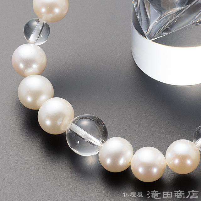 m*i様 アクセサリー まとめ売り パールネックレス ブレスレット　印台リング 仏壇屋 滝田商店 腕輪念珠 数珠 ブレスレット 淡水パール（白） 本水晶