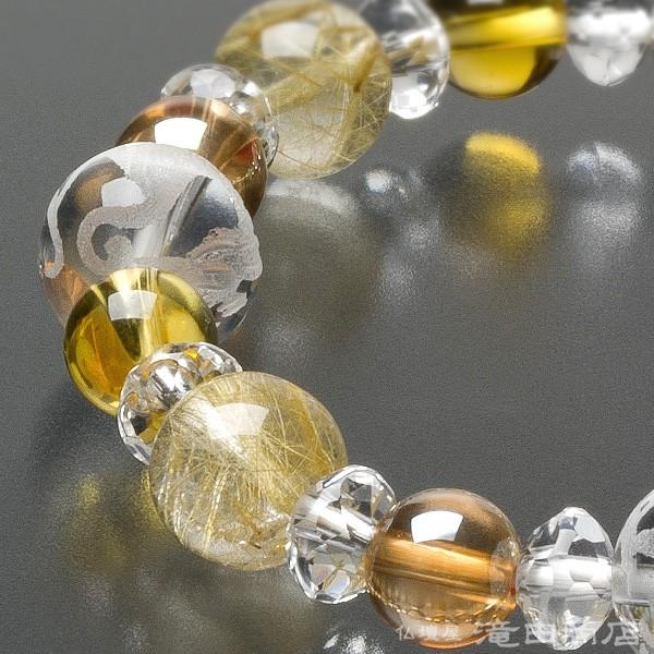 仏壇屋 滝田商店 四神ブレス 数珠 ブレスレット ルチルクオーツ10mm 黄