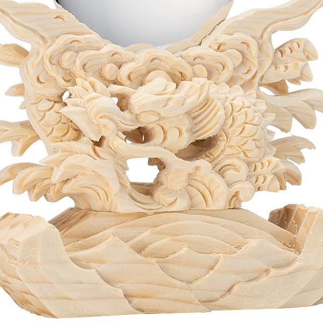 仏壇屋 滝田商店 神鏡 (龍彫り台付) 金属製「本鏡」 2寸 鏡径6cm×高さ