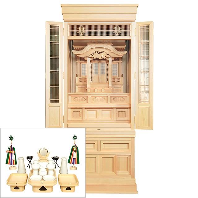 仏壇屋 滝田商店 祖霊舎 神徒壇 永寿(えいじゅ) 台付型 53号(木印) 神 