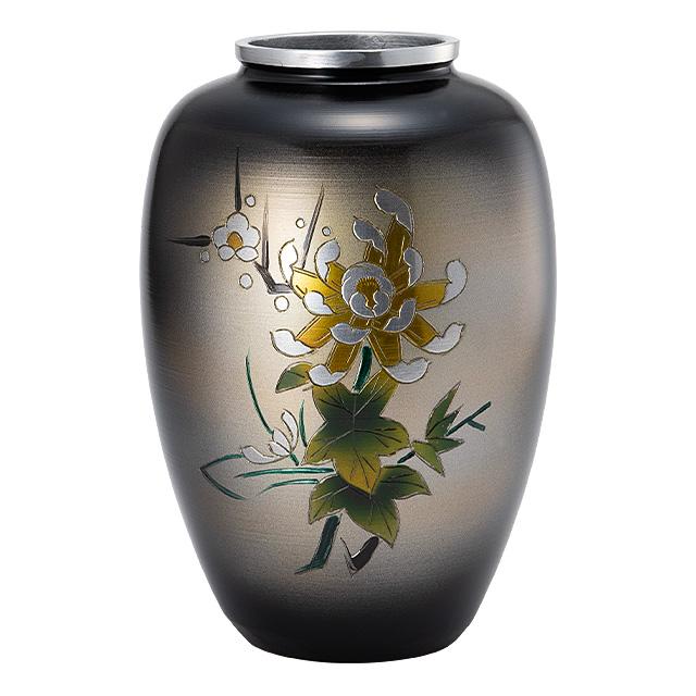 仏壇屋 滝田商店 仏壇用花瓶・お盆用花瓶 アルミ製 太夏目型 菊 仏壇屋 滝田商店 仏壇用花瓶・お盆用花瓶 アルミ製 太夏目型 菊