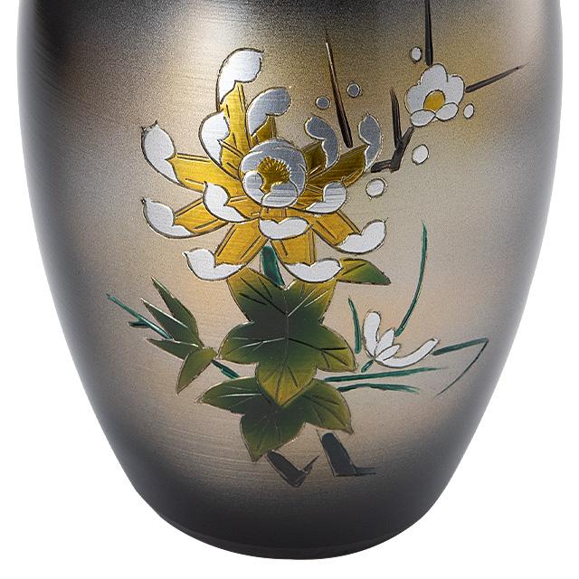 仏壇屋 滝田商店 仏壇用花瓶・お盆用花瓶 アルミ製 太夏目型 菊 仏壇屋 滝田商店 仏壇用花瓶・お盆用花瓶 アルミ製 太夏目型 菊