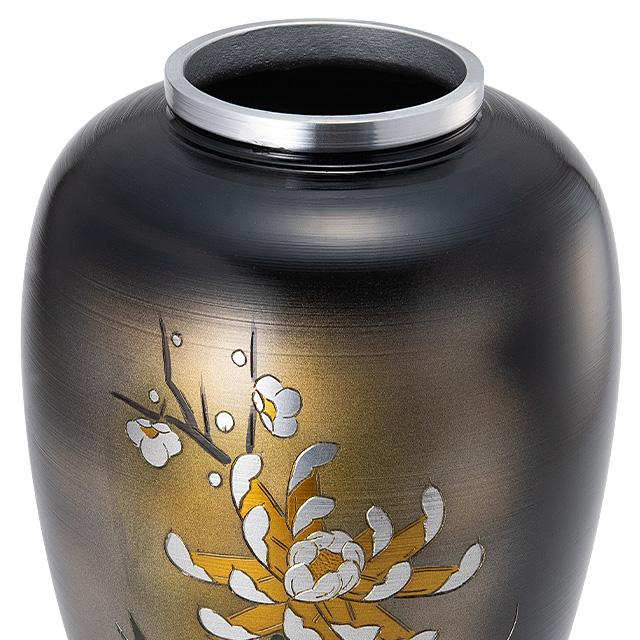 仏壇屋 滝田商店 仏壇用花瓶・お盆用花瓶 アルミ製 太夏目型 菊 仏壇屋 滝田商店 仏壇用花瓶・お盆用花瓶 アルミ製 太夏目型 菊