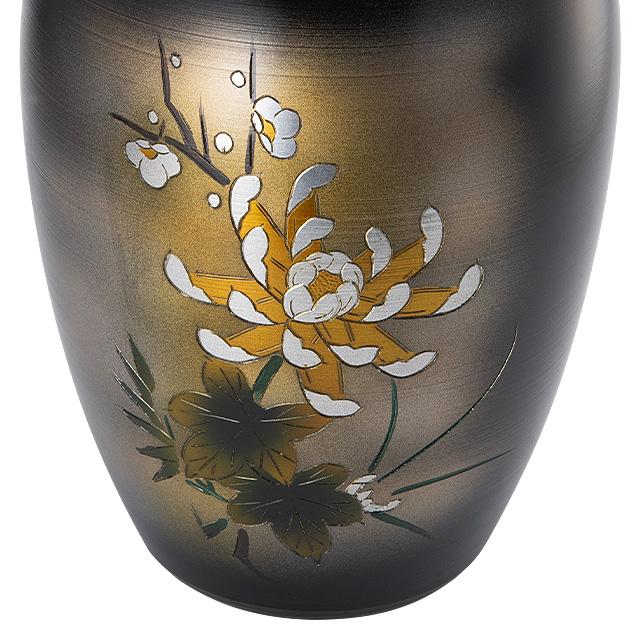 仏壇屋 滝田商店 仏壇用花瓶・お盆用花瓶 アルミ製 太夏目型 菊 仏壇屋 滝田商店 仏壇用花瓶・お盆用花瓶 アルミ製 太夏目型 菊