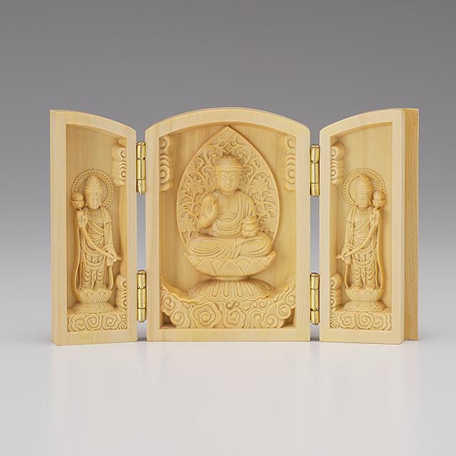 薬師如来　白檀木製ハート型お守り　懐中お守り 17555_4.jpg