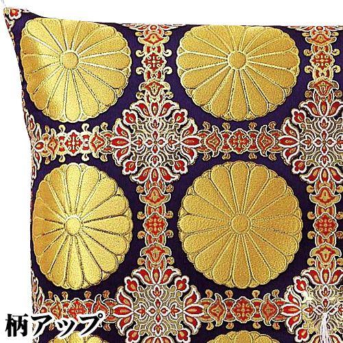 仏壇屋 滝田商店 御前座布団 正絹四釜十六菊 紺（仏壇用座布団 仏前