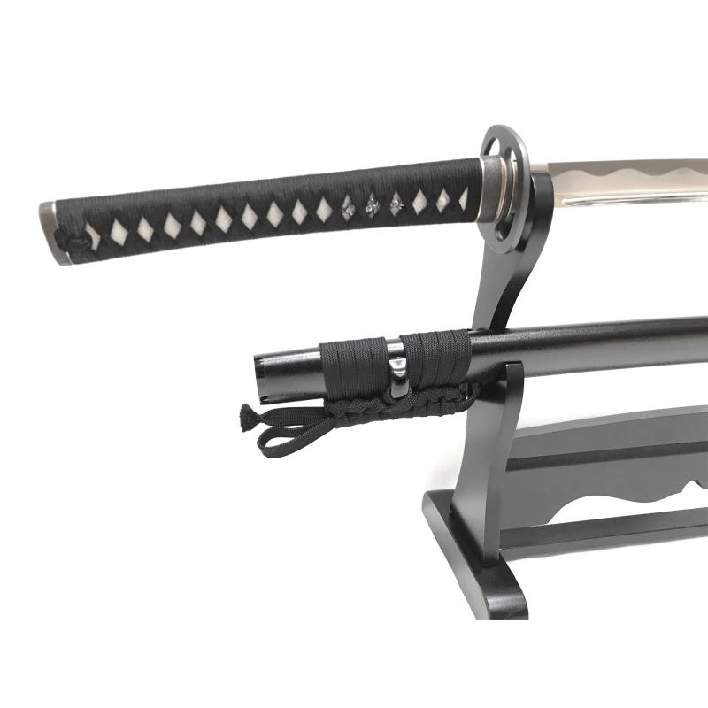 Takoショップ居合刀 時代拵（じだいこしらえ） 黒塗り木製刀掛け（横二