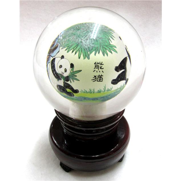 水晶球内面繪画置物 中国飾り水晶玉 回転 インテリア小物 新築 飾り物 