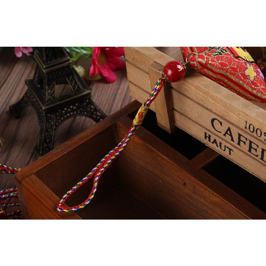 中華風結び飾り つるし飾り 両面刺繍小物 車内装飾品 中国雑貨 お土産