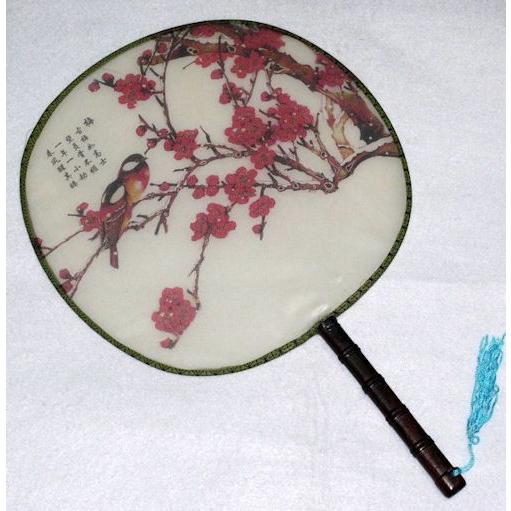 中国 刺繍 宮扇 団扇型 飾り扇 花鳥図 工芸品 伝統美術 インテリア Amazon.co.jp: 《中国＊宮扇》中国伝統工藝「宮廷団扇」＊「蘇綉