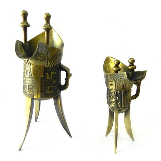 秦の始皇帝盃 さかずき 爵（2点セット）中国雑貨 酒器ショット