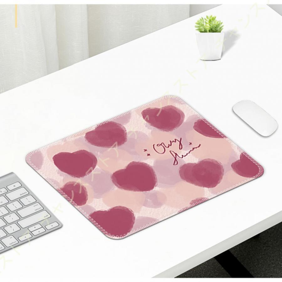 マウスパッド 小さいサイズ ゲーミング ハート柄 ピンク 上品 和風 マウスマット フラワー柄 キーボードパッド ゴム底 光学マウス対応