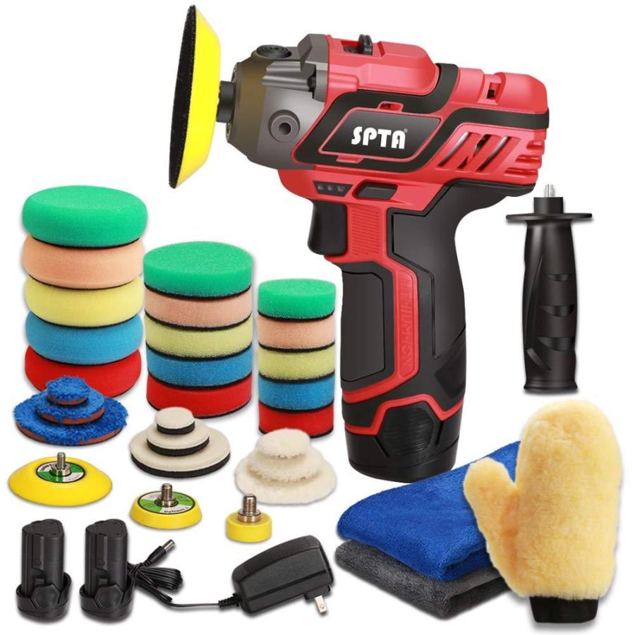 数量限定 Spta 36pcs 12v 変速電動ポリッシャー電動ポリッシャー コードレスカーポリッシャーツールセット 可変速ポリッシャー 2スピード1500mahリチウムイオンバッテリ ポイント10倍 Nooitmeergrasmaaien Be