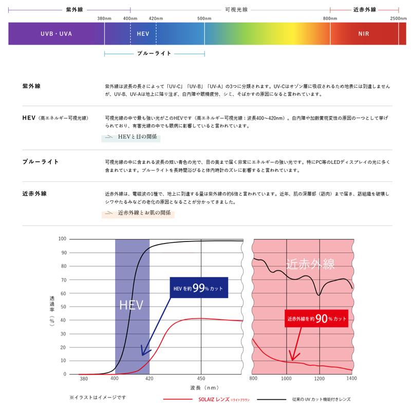 SOLAIZ ソライズ デイリーコレクション ミドルウエリントン 日本製超高機能レンズ 紫外線 HEVカット 近赤外線カット ブルーライトカット SLD-001 サングラス｜takt｜16