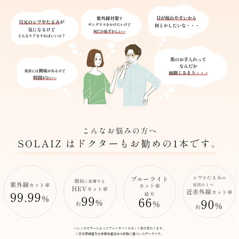 SOLAIZ ソライズ デイリーコレクション ミドルウエリントン 日本製超高機能レンズ 紫外線 HEVカット 近赤外線カット ブルーライトカット SLD-001 サングラス｜takt｜19