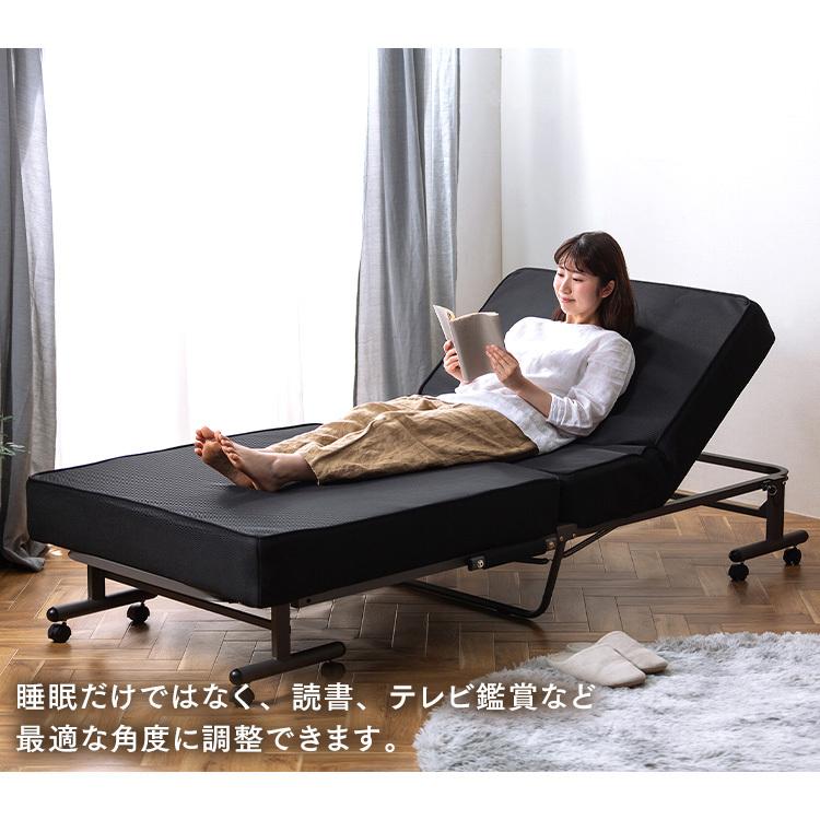 アイリスオーヤマ 折りたたみベッド 黒 IRIS OHYAMA（アイリスオーヤマ） 折りたたみベッド OTB-PSN ブラック