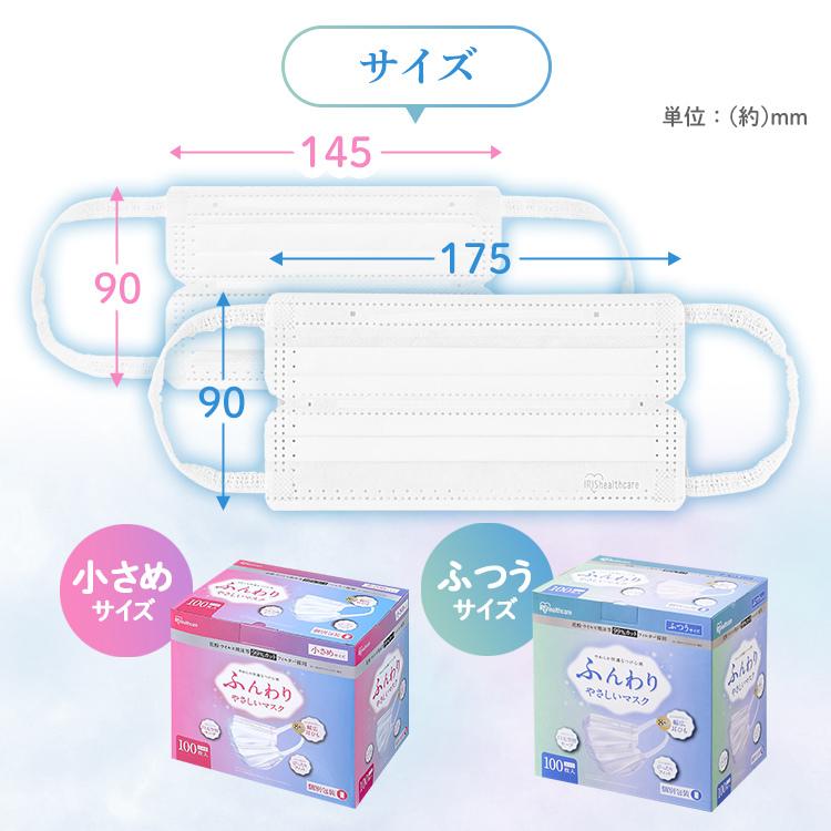 マスク 不織布 不織布マスク アイリスオーヤマ 使い捨てマスク ふんわりやさしいマスク 花粉 ふつう 小さめ 100枚入 PK-FY100L | IRIS OHYAMA | 10
