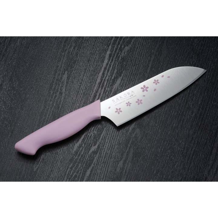 SAKURA 三徳庖丁 34717 下村企販 (D) おしゃれ 桜柄 : ラクチーナ