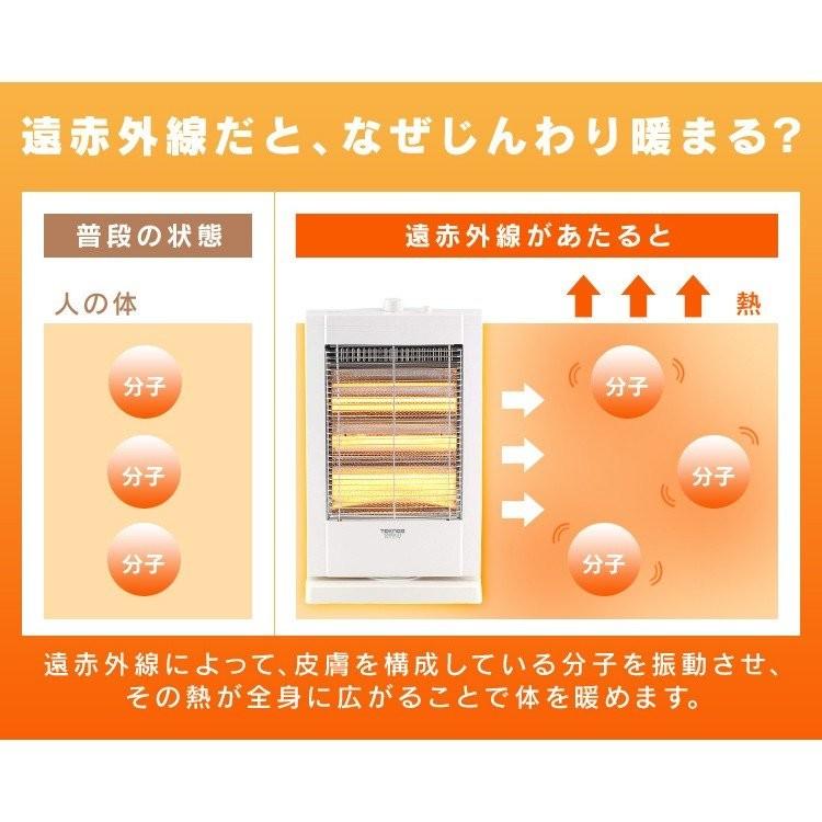TEKNOS（テクノス） ハロゲンヒーター 小型 首振り 省エネ おしゃれ