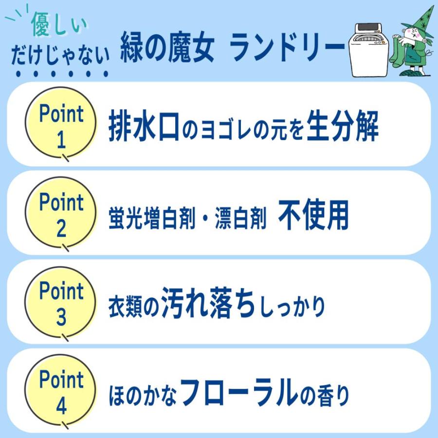 緑の魔女 洗濯洗剤 5L 3個セット ランドリー 業務用 弱アルカリ性