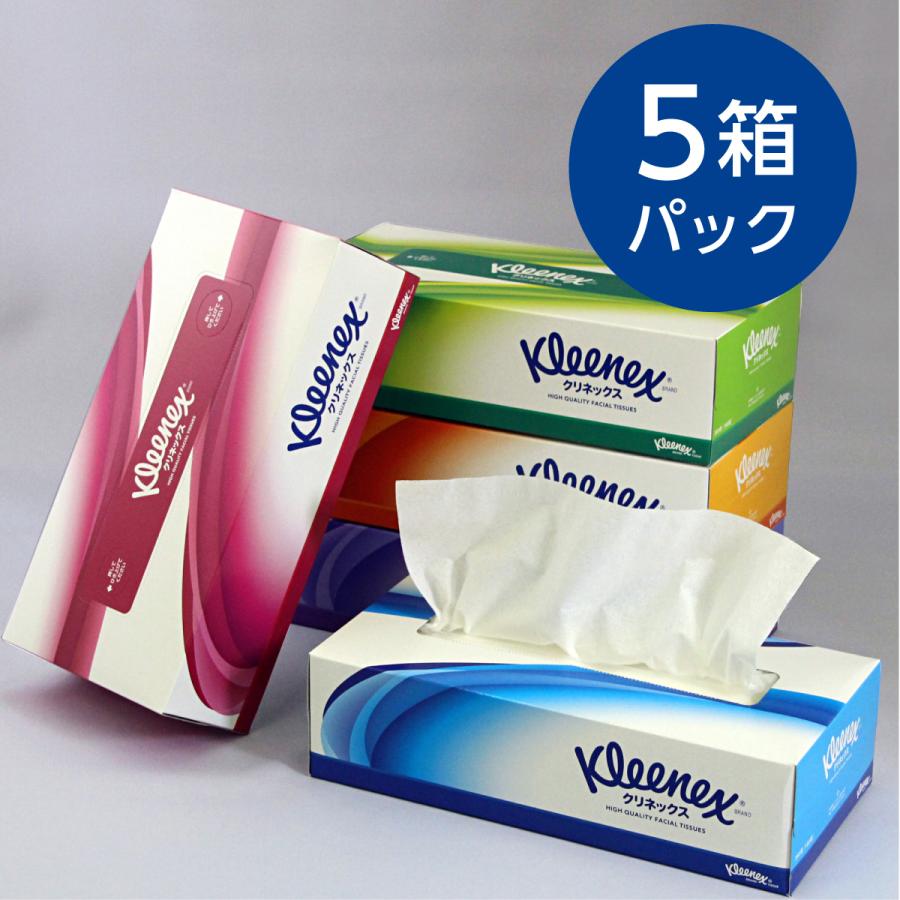 日本製紙クレシア ティッシュ クリネックス ティッシュペーパー 箱 5箱セット ティシュー 180組 5箱セット 大容量 まとめ買い 日用品 ...