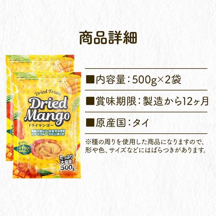 ドライマンゴー 500g 2袋 ドライフルーツ マンゴー 不揃い タイ産 食物