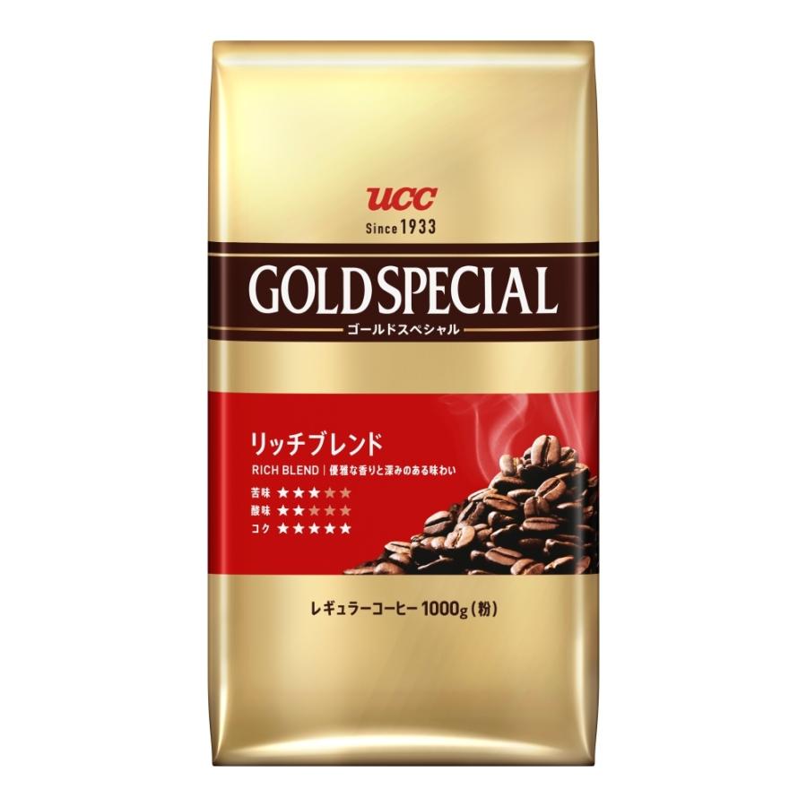 UCCレギュラーコーヒー(粉)✕6袋 UCC コーヒー 粉 1kg UCC ゴールドスペシャル リッチブレンド 1000g