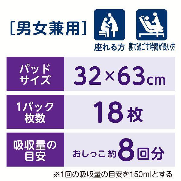 尿とりパッド 尿漏れパッド 肌ケア 介護 18枚 8回分吸収 アクティ 大人用紙おむつ 紙パンツ用 リハビリ 消臭抗菌プラス 80494 日本製紙クレシア (D)｜takuhaibin｜03