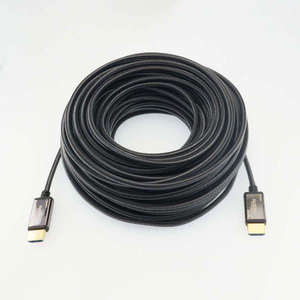 光ファイバー 8KPremium HDMIケーブル 20m メッシュタイプ グレー／黒