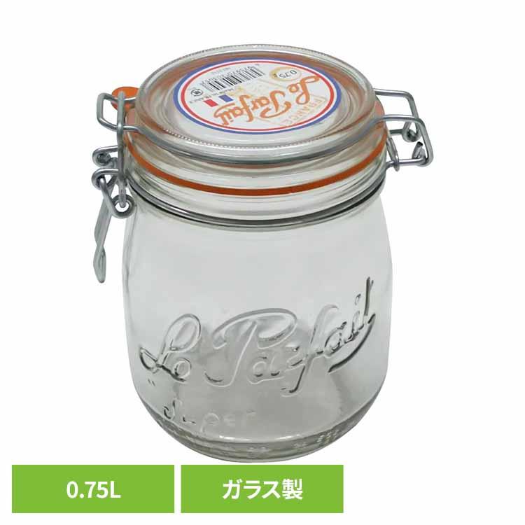 キャニスター ガラス 保存容器 蓋付 0.75L 臭い移りしにくい ガラス瓶