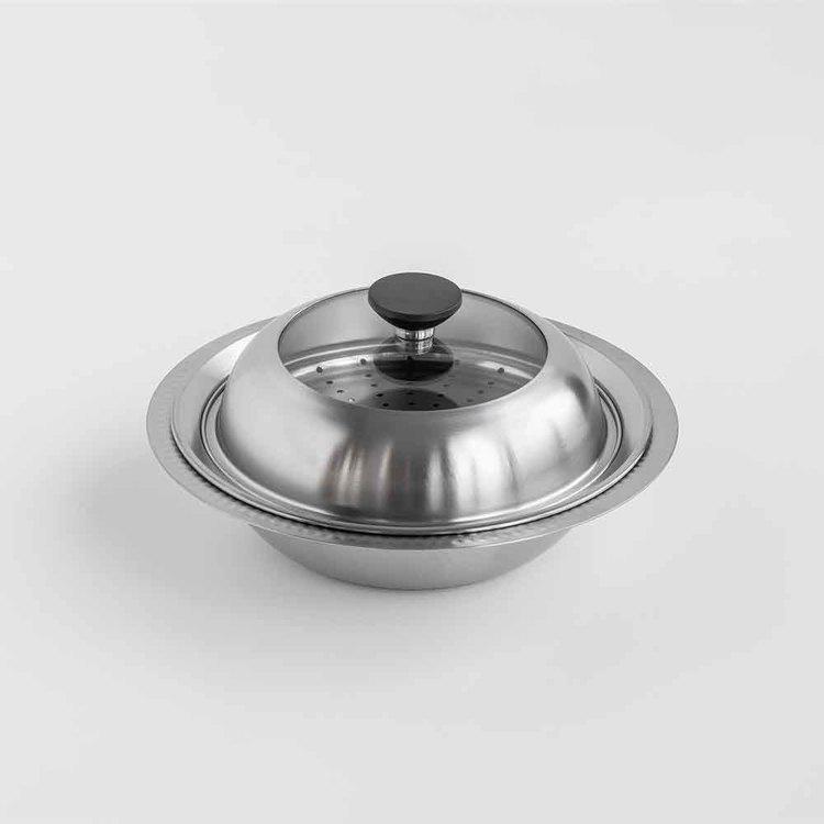 鍋 卓上鍋 22cm 蒸し皿 セット IH ガス火 蒸し器 ステンレス