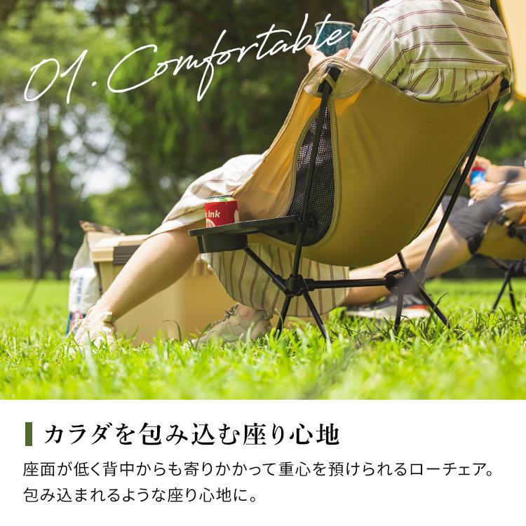 HUGEL CAMP SET Low Type ベージュ HUGEL（アイリスオーヤマ） (2脚セット)キャンプチェア ロータイプ CC