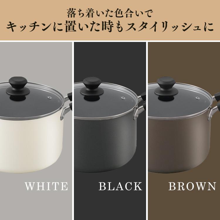 IRIS OHYAMA（アイリスオーヤマ） 鍋 両手鍋 22cm 深型 IH ガス火 高