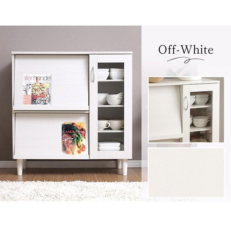 木製キッチンキャビネット　アイボリー IRIS OHYAMA（アイリスオーヤマ） キッチン収納 キャビネット 食器棚