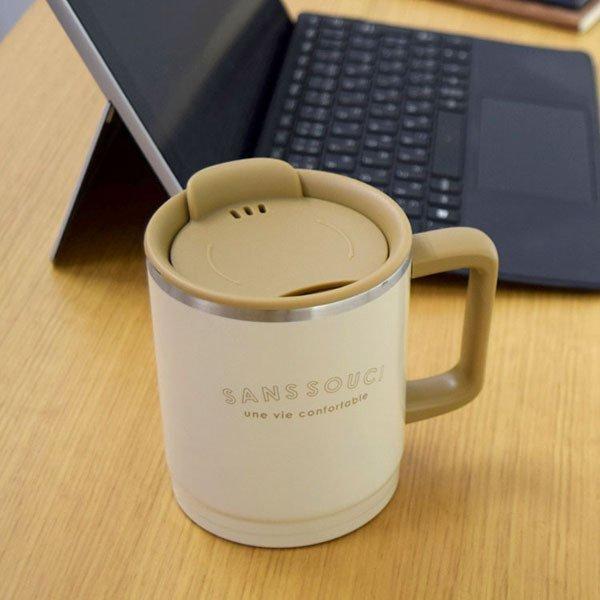 マグカップ 400ml 蓋付き 大容量 おしゃれ かわいい コップ 保温 保冷 オフィス ランチ ステンレスサーモマグカップ D B M くらしの宅配便 通販 Yahoo ショッピング