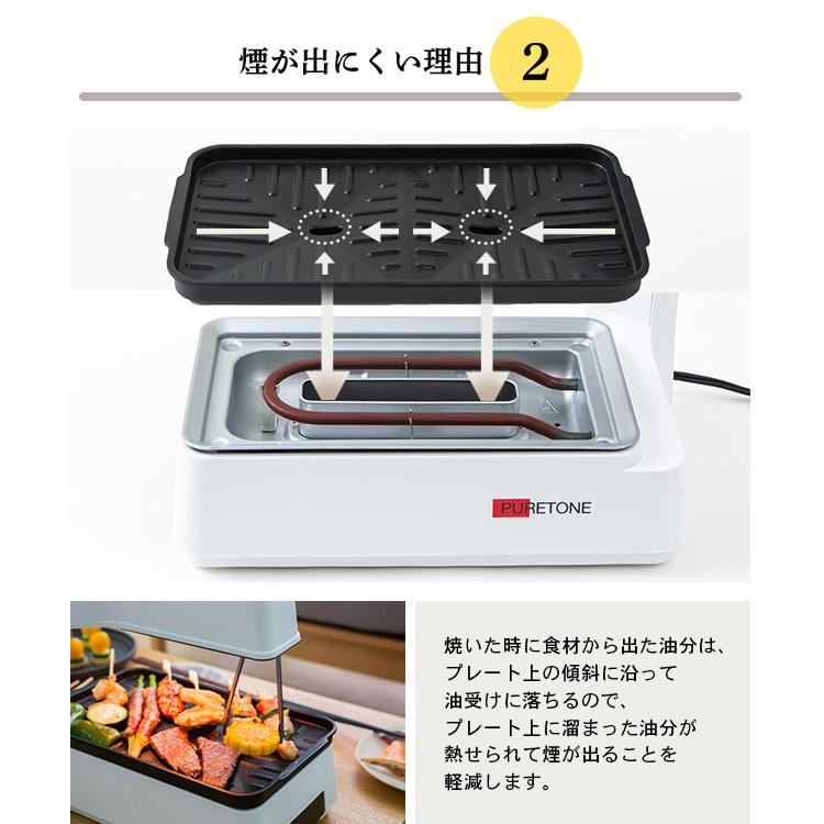 ホットプレート 卓上 無煙 コンパクト無煙調理器 HTG-375 (D