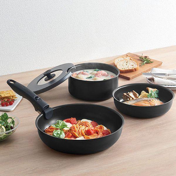 THERMOS（サーモス） 取っ手のとれるフライパン5点セットAB KSA-5B BK