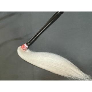 茶道具 仏具 払子 本白熊毛 堆朱柄 夜咄 利休忌 新品未使用 払子 本熊毛払子 並（1段）特別仕様 ヤク白 黒塗装の柄付き