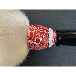 茶道具 仏具 払子 本白熊毛 堆朱柄 夜咄 利休忌 新品未使用 払子 本熊毛払子 並（1段）特別仕様 ヤク白 黒塗装の柄付き