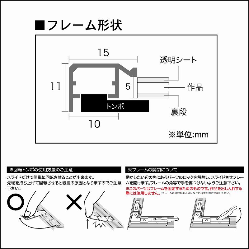ポスターフレーム　アルミ額縁　”Eフレーム”　A2サイズ　｜takumi-kyoto｜18