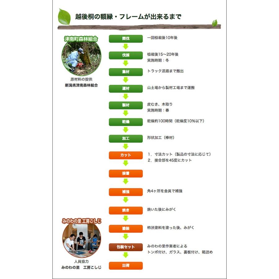 越後桐の天然木額【桐60 A4サイズ】軽くて丈夫 自然の桐の美しい木目を