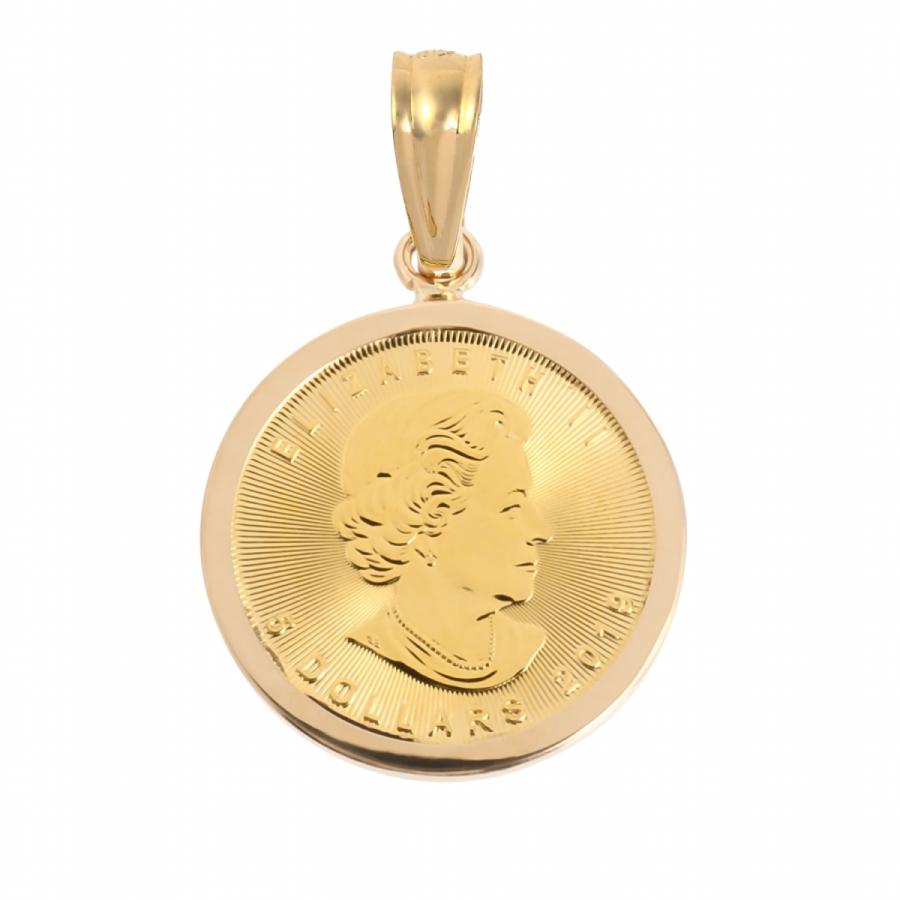 コインペンダントトップ メイプルリーフ金貨 1/10oz 3.65g 18金 コインペンダントトップ メイプルリーフ金貨 1/10oz 3.65g 18金