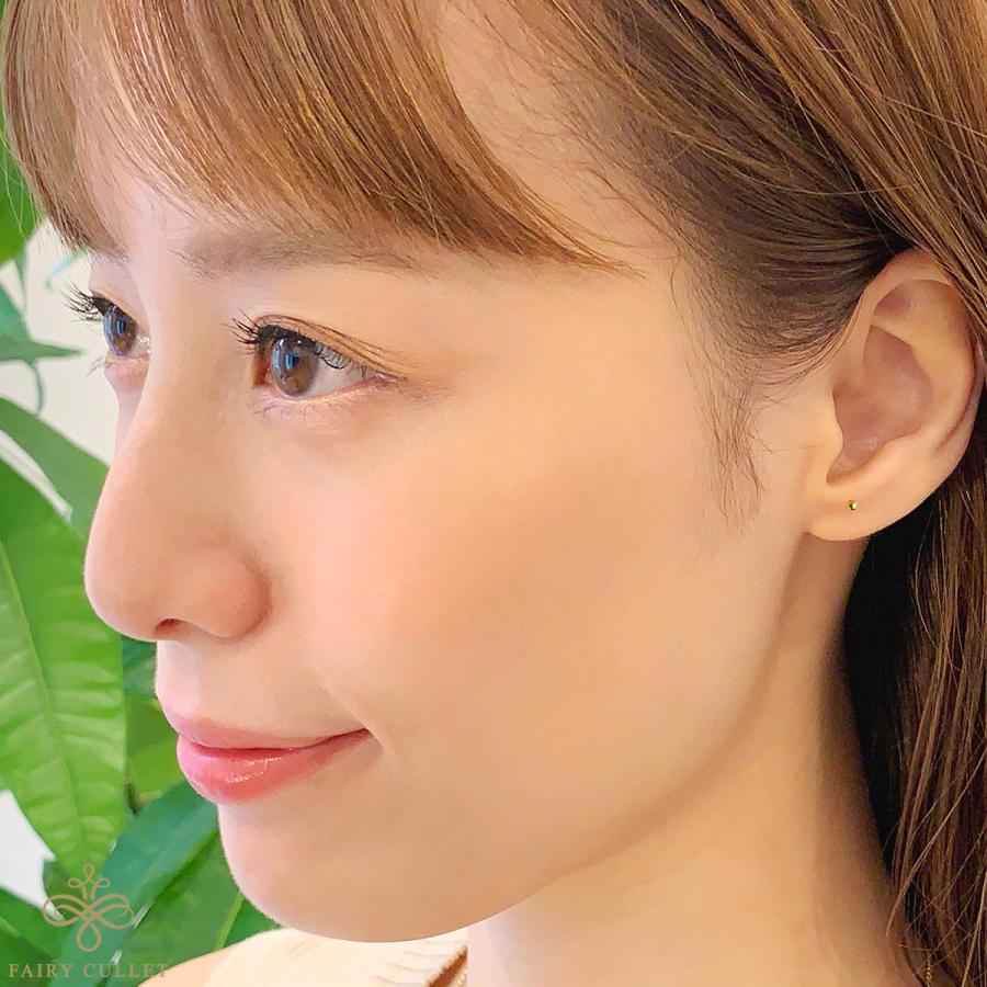 日本製 18金 直径2mm 丸玉 セカンドピアス 18金ダブルロックシリコン