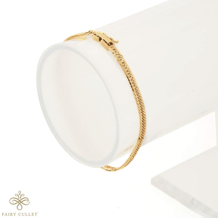 18金ブレスレット 8面トリプル喜平チェーン 日本製 18金 4.5g 17cm 中