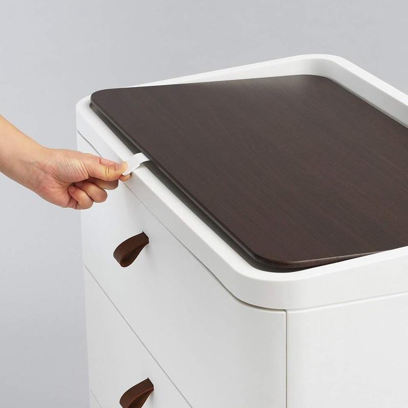 サンカ ロイヤルドロアー チェスト 5段 幅72.5cm アースホワイト RD-725WH/DBR_6